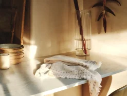 Best Coyuchi Alder Organic Hand Towel, Set of 2 Undyed w/Claret