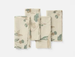 Discount Coyuchi Aurora Print Napkins, Set of 4 Natural w/Surf
