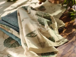 Discount Coyuchi Aurora Print Napkins, Set of 4 Natural w/Surf
