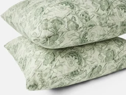 Best Coyuchi Balboa Organic Print Decorative Pillow Cover Pine