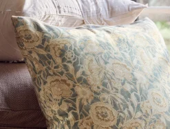 Outlet Coyuchi Balboa Organic Print Decorative Pillow Cover Lagoon w/Hay