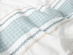 Fashion Coyuchi Cabrillo Organic Duvet Cover Alpine White w/Tidal
