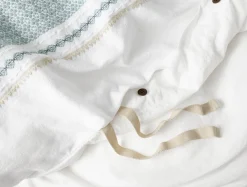 Fashion Coyuchi Cabrillo Organic Duvet Cover Alpine White w/Tidal