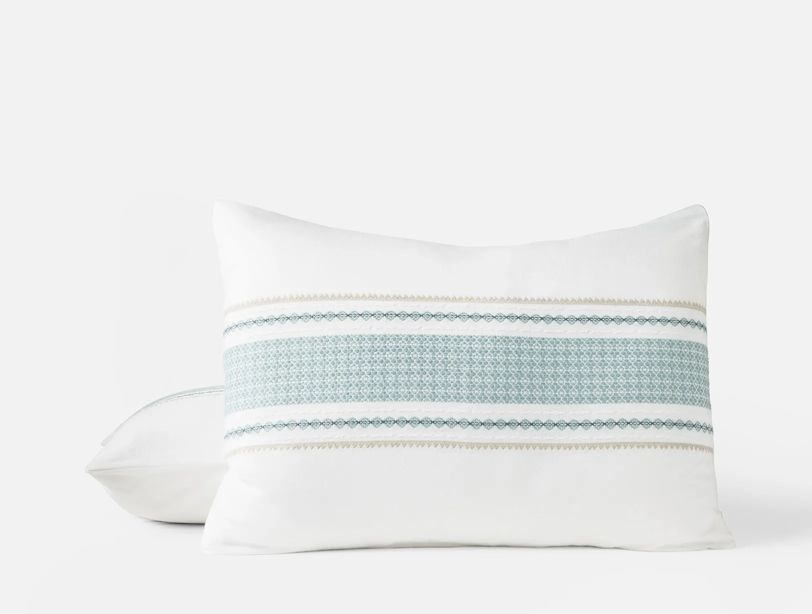 Discount Coyuchi Cabrillo Organic Sham Alpine White w/Tidal