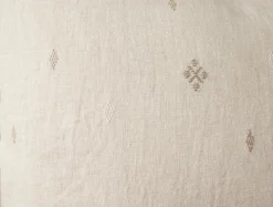 Best Coyuchi Cambria Embroidered Organic Linen Sham Natural Chambray w/Multi