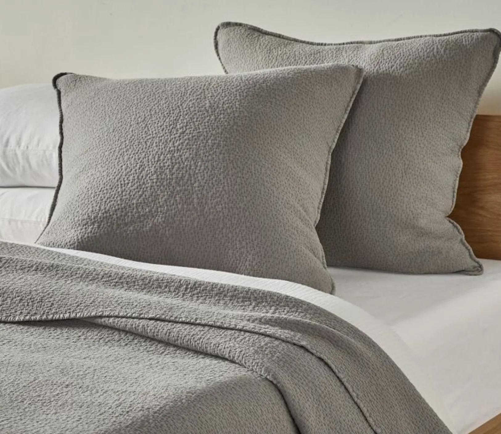 Sale Coyuchi Cascade Organic Matelasse Blanket Shale