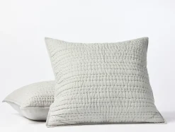 Online Coyuchi Channel Handstitched Organic Sham Laurel Chambray