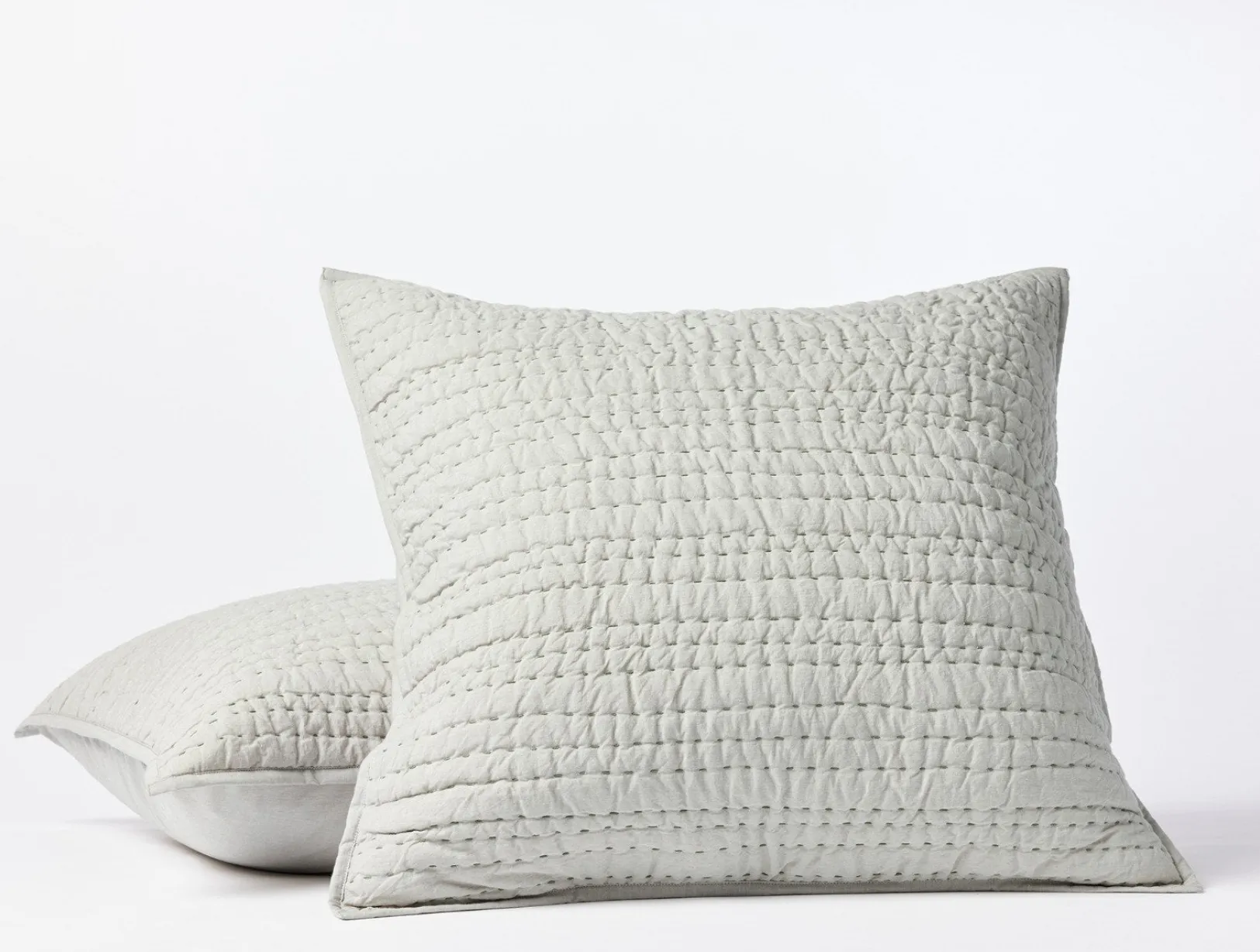 Online Coyuchi Channel Handstitched Organic Sham Laurel Chambray