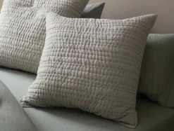 Online Coyuchi Channel Handstitched Organic Sham Laurel Chambray