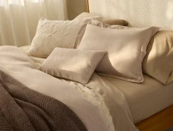 Outlet Coyuchi Cloud Brushed™ Organic Flannel Heather Texture Duvet Cover