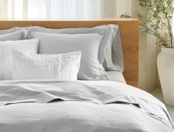 Outlet Coyuchi Cloud Brushed™ Organic Flannel Heather Texture Duvet Cover