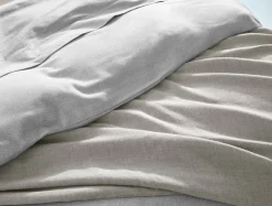 Outlet Coyuchi Cloud Brushed™ Organic Flannel Heather Texture Duvet Cover