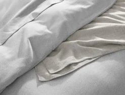 Outlet Coyuchi Cloud Brushed™ Organic Flannel Heather Texture Duvet Cover