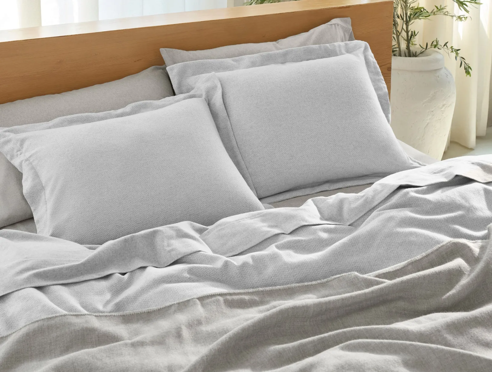 Online Coyuchi Cloud Brushed™ Organic Flannel Heather Texture Sham