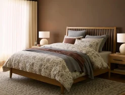 Sale Coyuchi + Rejuvenation Flora Organic Print Duvet Cover Undyed w/Sedona