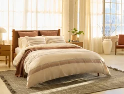 Clearance Coyuchi Crestridge Organic Duvet Cover Stone w/Multi