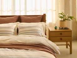 Clearance Coyuchi Crestridge Organic Duvet Cover Stone w/Multi