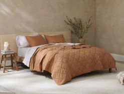 Outlet Coyuchi Diamond-Stitched Organic Cotton Comforter