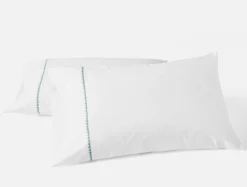Fashion Coyuchi Floret Embroidered Organic Percale Pillowcases