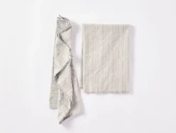 Online Coyuchi Fringe Stripe Organic Hand Towel, Set Of 2