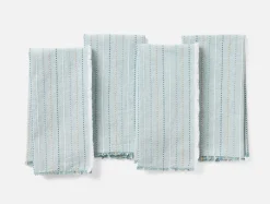 Best Coyuchi Fringe Stripe Organic Napkins, Set of 4