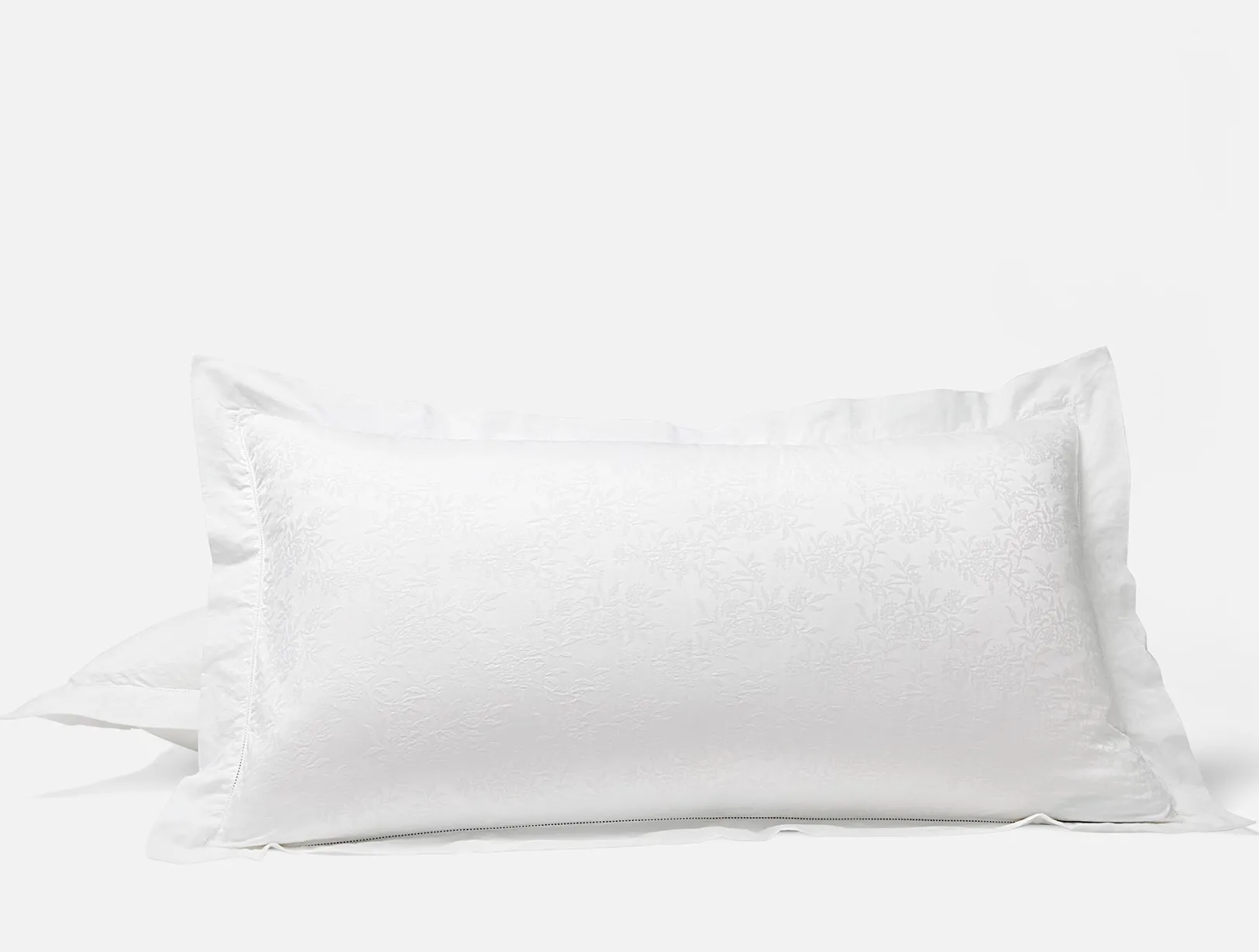 New Coyuchi Heirloom Organic Sateen Jacquard Sham Alpine White