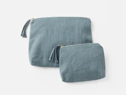 New Coyuchi Helena Organic Linen Pouch Set