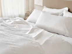 Best Coyuchi Heritage Organic Percale Jacquard Duvet Cover Alpine White
