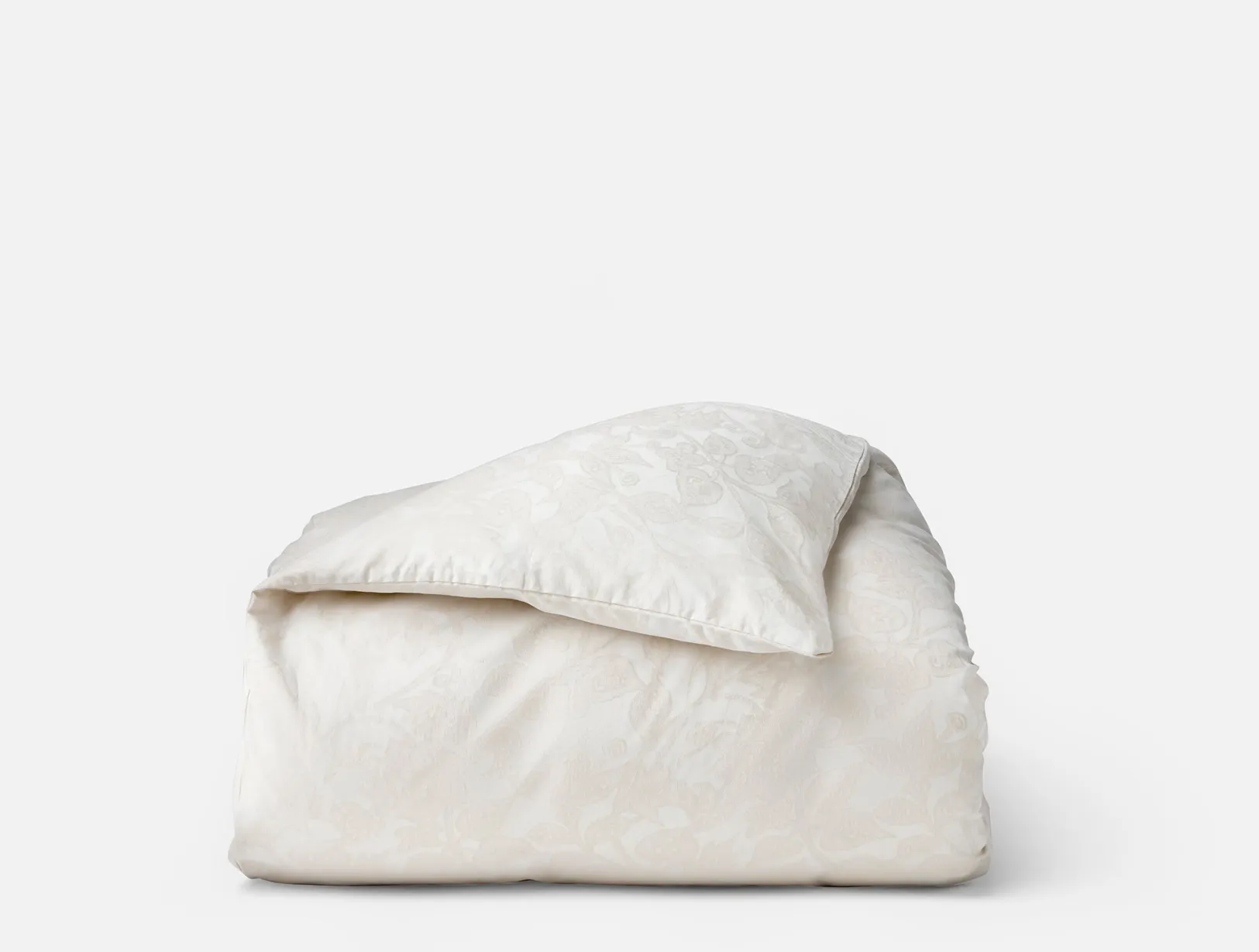 New Coyuchi Heritage Organic Percale Jacquard Duvet Cover Alpine White w/Stone