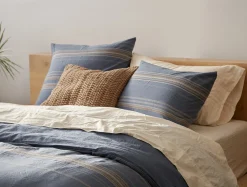 Hot Coyuchi Lobos Organic Sham Azure w/Indigo