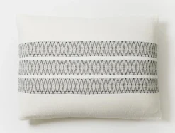 Online Coyuchi Lost Coast Organic Sham Soft White w/Deep Graphite