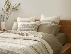 Online Coyuchi Lost Coast Organic Sham Soft White w/Deep Graphite
