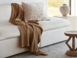 Outlet Coyuchi Madrone Organic Knit Throw Coyuchi Cotton