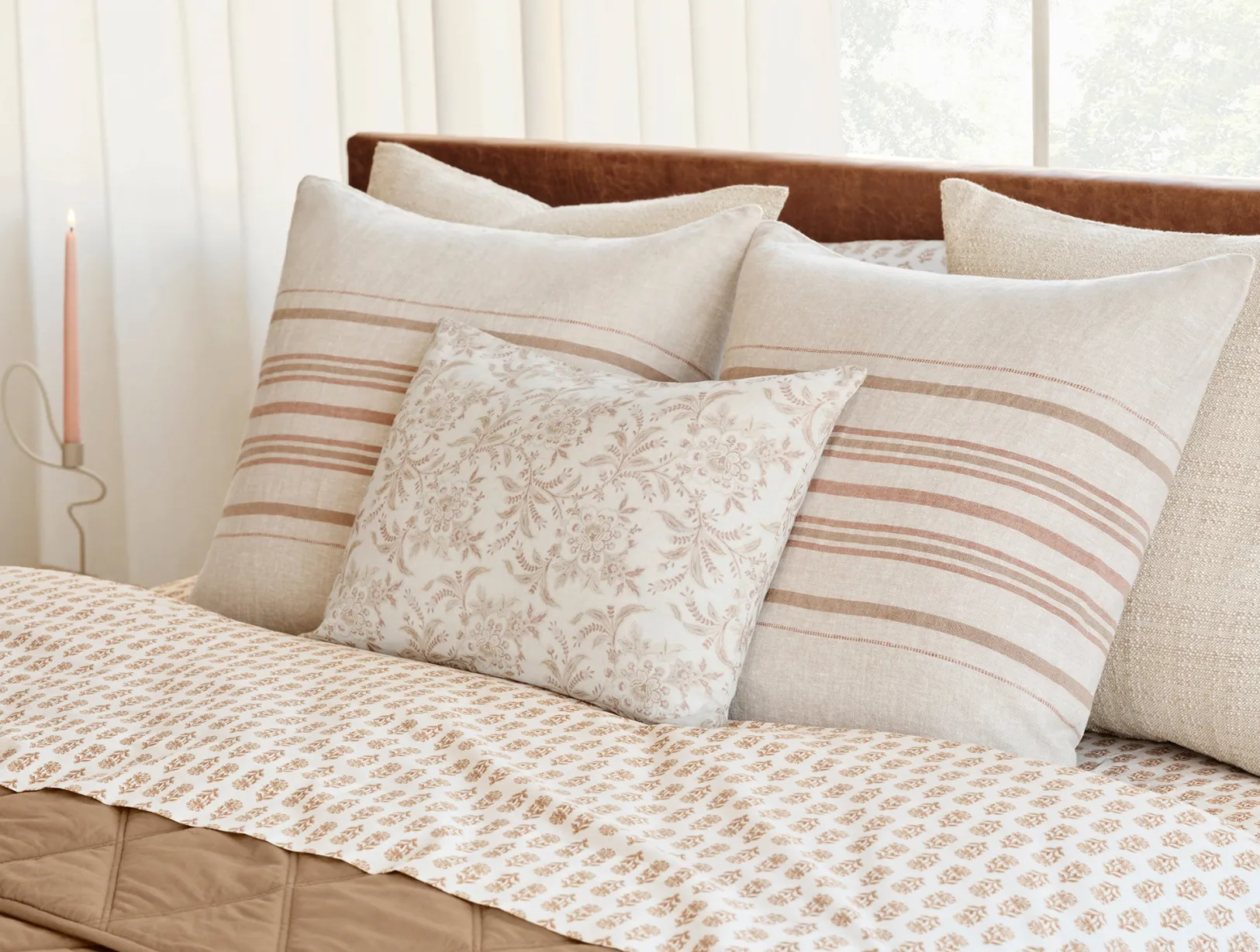 Clearance Coyuchi Marguerite Organic Print Decorative Pillow Cover