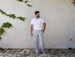 Fashion Coyuchi Men's Organic Crinkled Pajama Pants