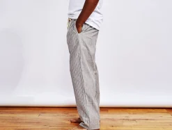 Online Coyuchi Men's Striped Organic Crinkled Pajama Pants