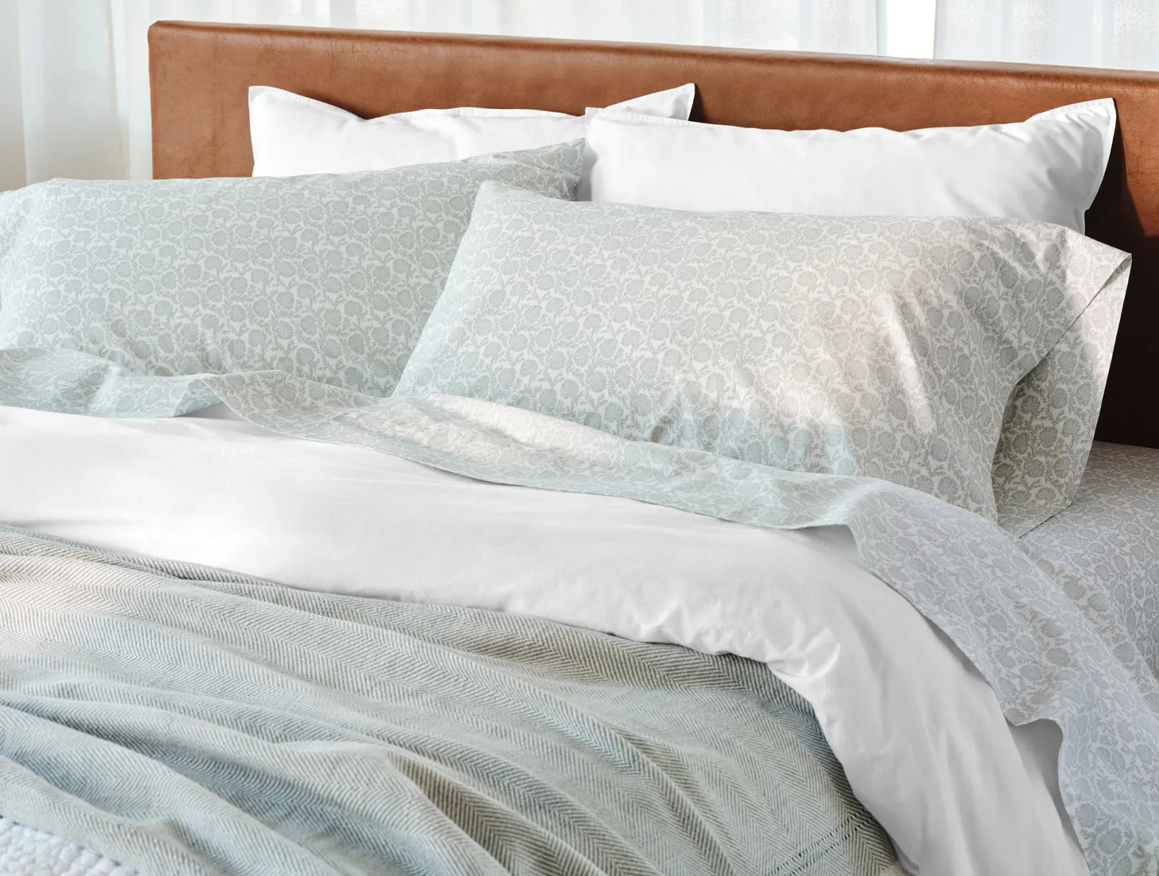 Hot Coyuchi Organic Print Percale Sheet Set Dew Robles
