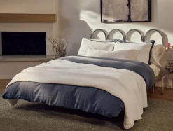 New Coyuchi Organic Relaxed Linen Fitted Sheet Slate