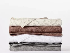 Sale Coyuchi Pebbled Handstitched Quilt Set