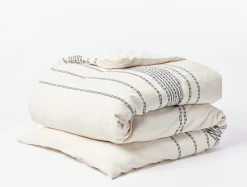 Discount Coyuchi Rippled Stripe Organic Duvet Set