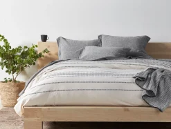 Discount Coyuchi Rippled Stripe Organic Duvet Set