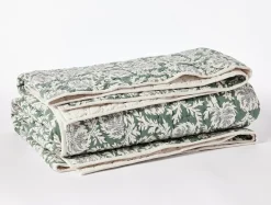 Sale Coyuchi Robles Handstitched Organic Quilt Juniper w/Gulf