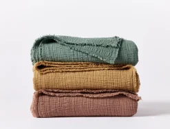 Clearance Coyuchi Topanga Organic Matelasse Throw