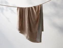 New Coyuchi Topanga Organic Matelasse Striped Throw