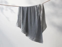 New Coyuchi Topanga Organic Matelasse Striped Throw