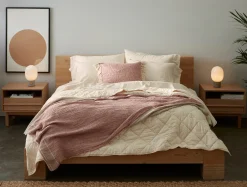 New Coyuchi Topanga Organic Matelasse Striped Throw