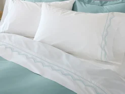 New Coyuchi Vista Embroidered Organic Percale Sheet Set