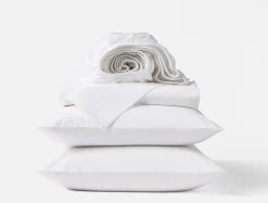 New Coyuchi Vista Embroidered Organic Percale Sheet Set