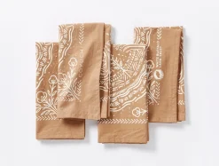 Fashion Coyuchi White Buffalo Land Trust Bandana Napkins, Set of 4