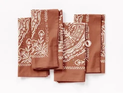 Fashion Coyuchi White Buffalo Land Trust Bandana Napkins, Set of 4